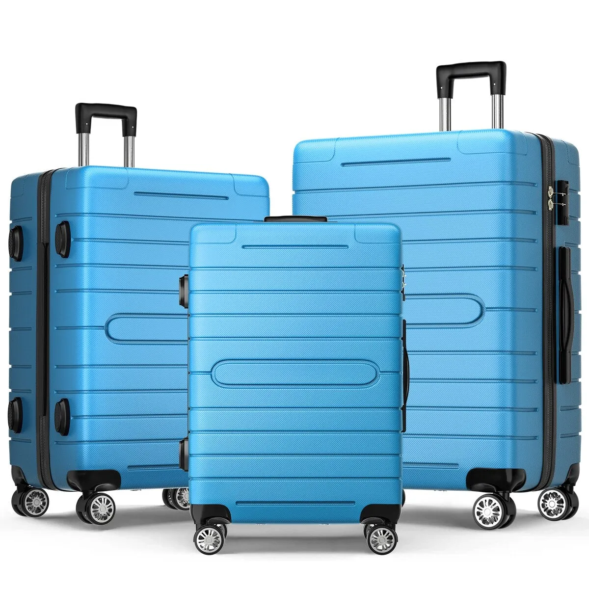 SUGIFT 3 Piece Luggage Sets Hard Shell Luggage Sets with Spinner Wheels TSA Lock, 20in/24in/28in