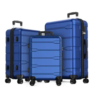 SUGIFT 3 Piece Luggage Sets Hard Shell Luggage Sets with Spinner Wheels TSA Lock, 20in/24in/28in
