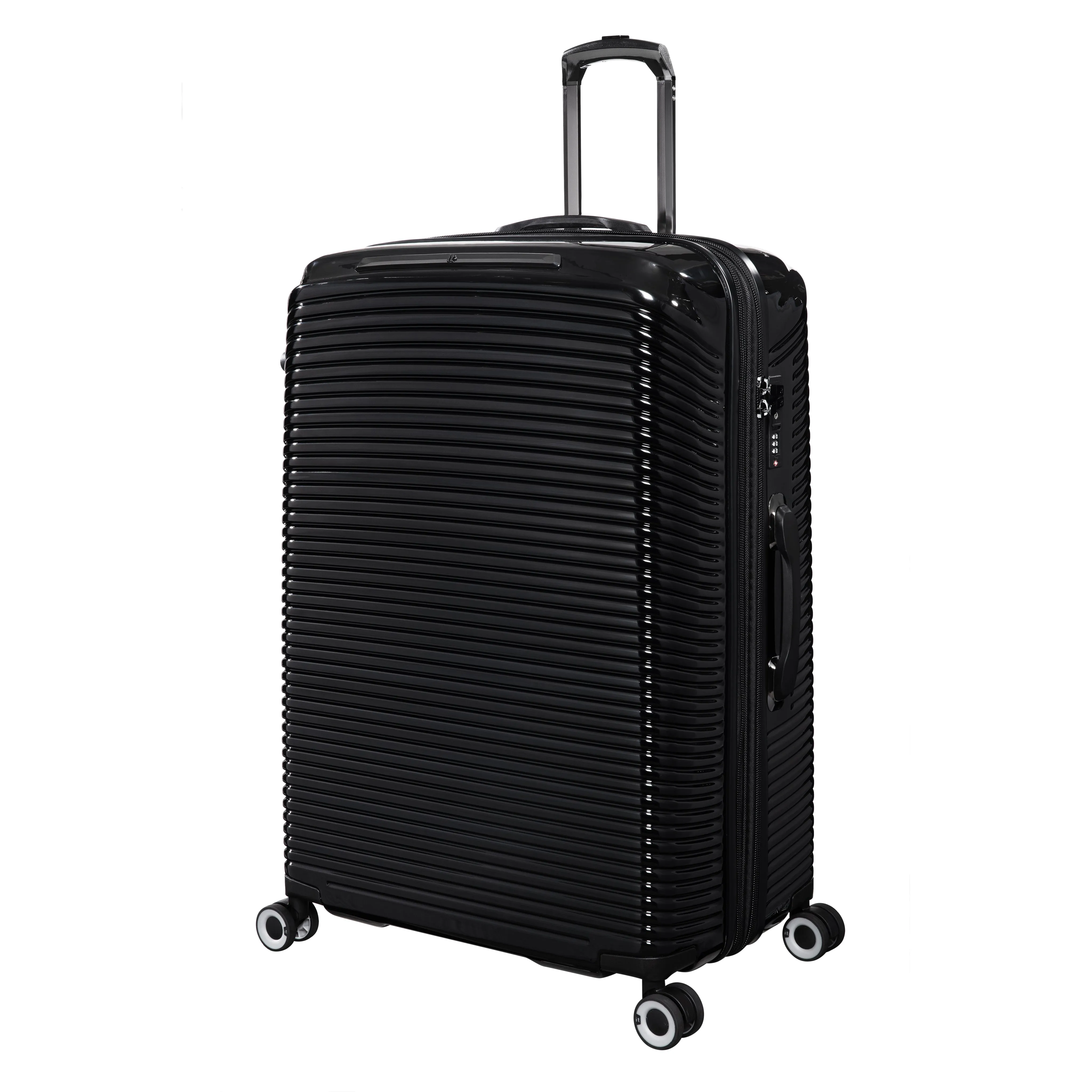 Traversed 28" Hardside Checked 8 Wheel Expandable Spinner (Black)