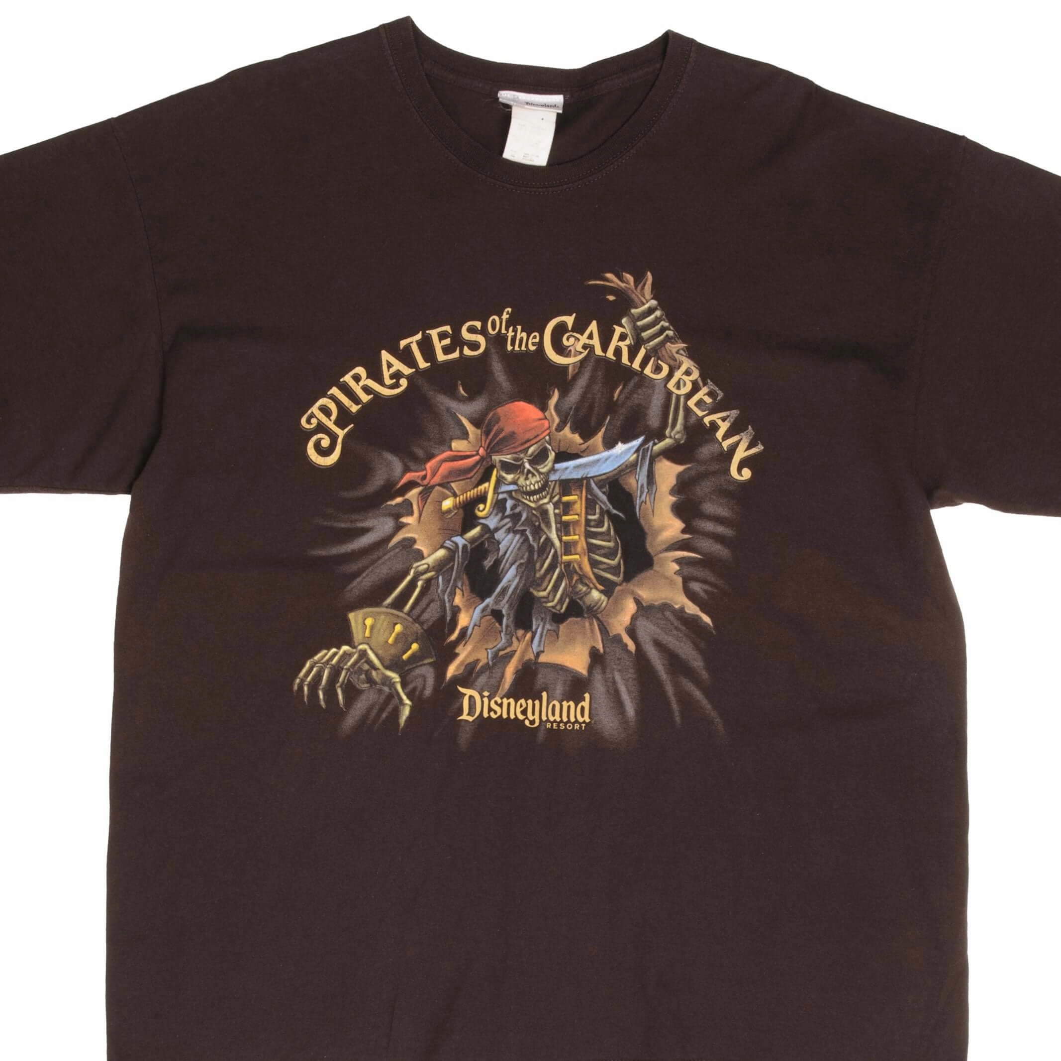 VINTAGE PIRATES OF THE CARIBBEAN DISNEY TEE SHIRT 2000S SIZE XL