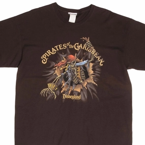 VINTAGE PIRATES OF THE CARIBBEAN DISNEY TEE SHIRT 2000S SIZE XL