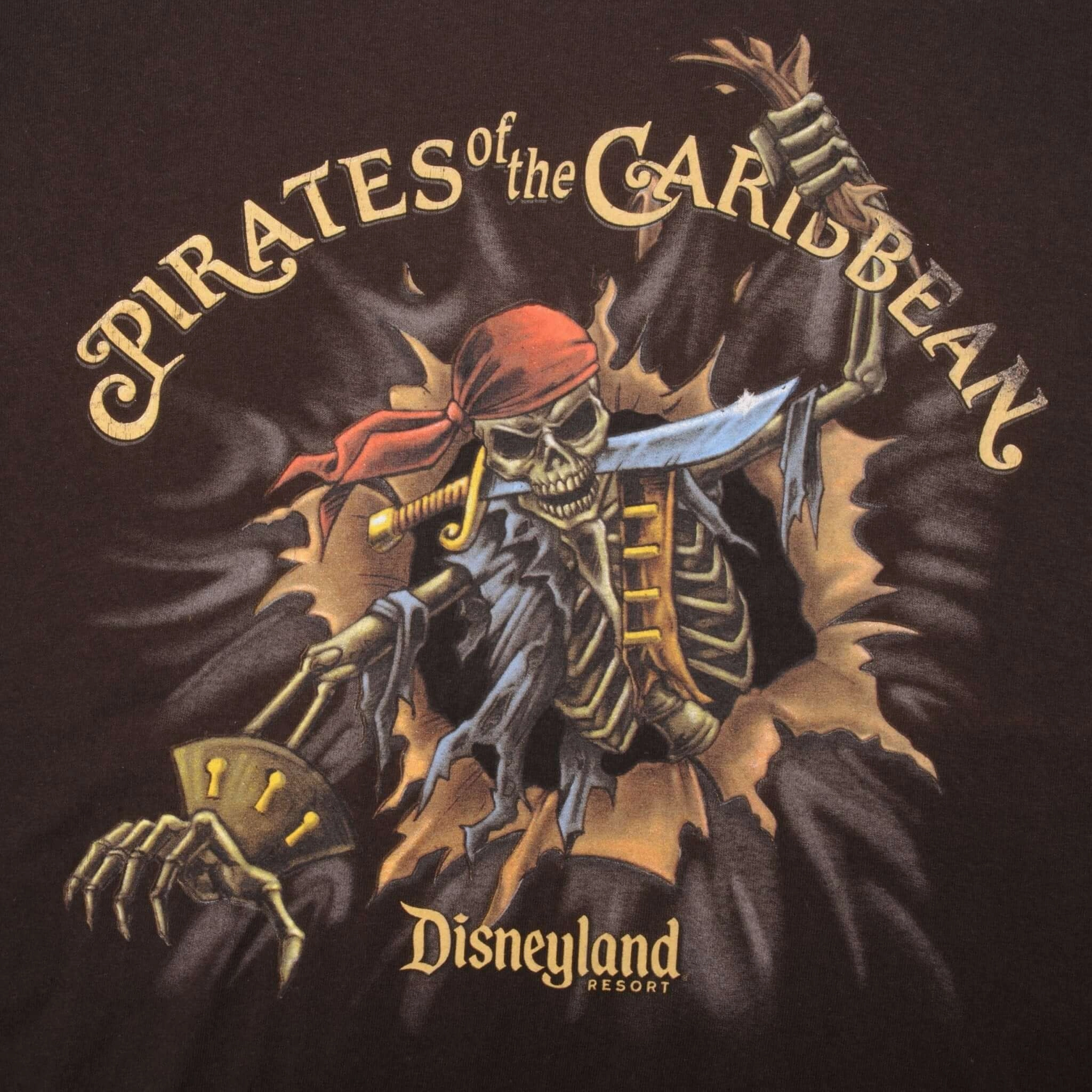 VINTAGE PIRATES OF THE CARIBBEAN DISNEY TEE SHIRT 2000S SIZE XL